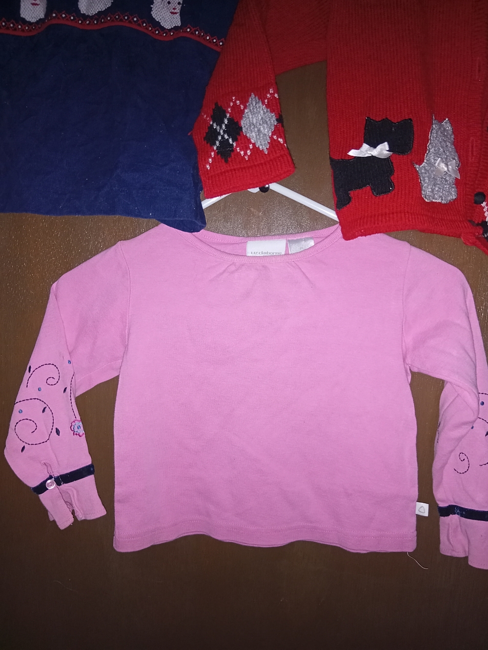 3#Red Knit Cardigan with Cat Appliqué Sweater, Shrimp-grits santa Tops Kids - Picture 7 of 9